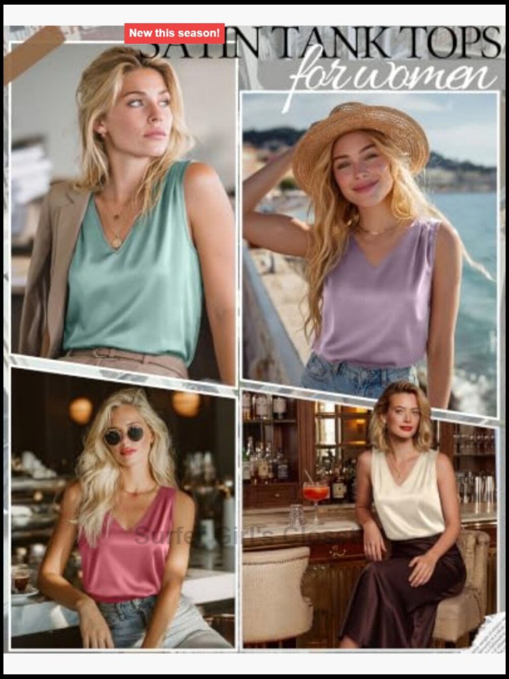4 Pack Silk Satin V Neck Tank Tops Women's Sleeveless Loose Fit Camisoles - Picture 2 of 7